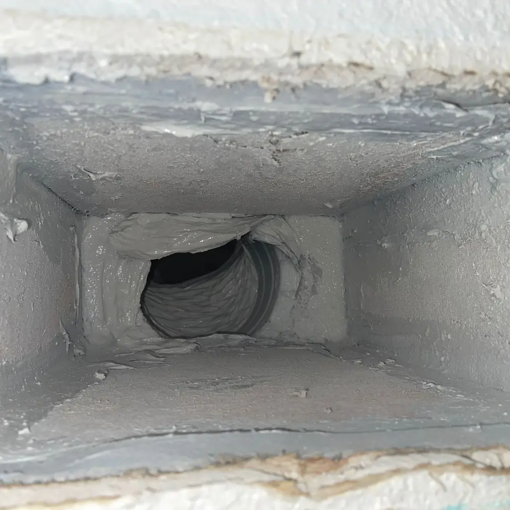Before air duct cleaning in Austin showing heavy dust buildup Austin tx